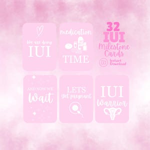 IUI Journey Milestone cards | Digital download | fertility journey | pink | IUI infertility trying to conceive | TTC cards printable