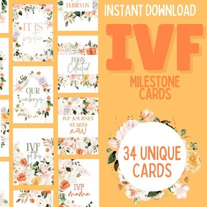 Cartes d'étape importante du parcours de FIV | Téléchargement numérique | voyage de fertilité | fleurs florales | Cartes d'étape pour le parcours de l'infertilité avec la FIV