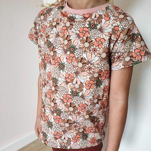 Camicia raglan per bambini con volant, modello PDF per cucire magliette facili, modello per magliette per bambini e neonati, maglietta per bambini, modello per ragazze a maniche corte