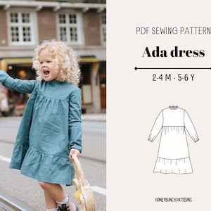 Dress sewing Pattern girls, Kids dress pattern, Toddler Girl Patterns, Girl dress pattern, Toddler dress pattern, Kids sewing patterns pdf