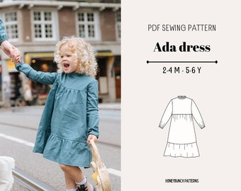 Dress sewing Pattern girls, Kids dress pattern, Toddler Girl Patterns, Girl dress pattern, Toddler dress pattern, Kids sewing patterns pdf