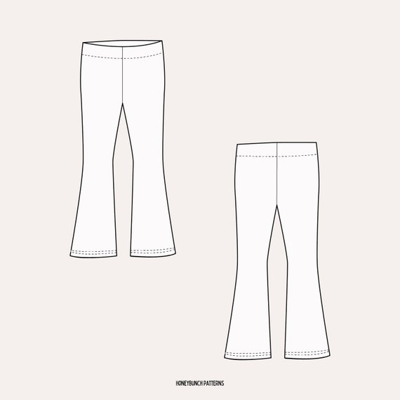 Flare Pants Sewing Pattern Custom Fit. Illustrated Sewing Instructions