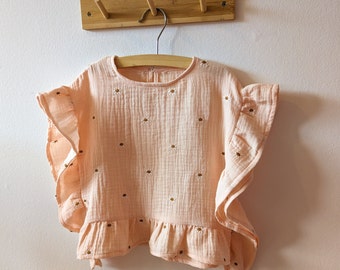 Marja ruffle top, digital easy PDF sewing pattern, baby blouse pattern, Toddler ruffle top, kids sewing pattern, boho-style, summer top