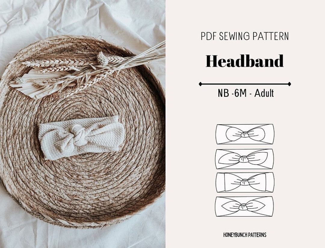 Head Bow Pattern Girl Bow PDF Pattern | Bow Headwrap Pattern | Mama and Me Pattern ...