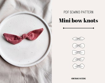 Hair Bow Sewing PDF Pattern and Tutorial, Baby Hair Bow Pattern, Easy knot bow PDF pattern, Baby bow Headband sewing pattern, Kids Hair Bow