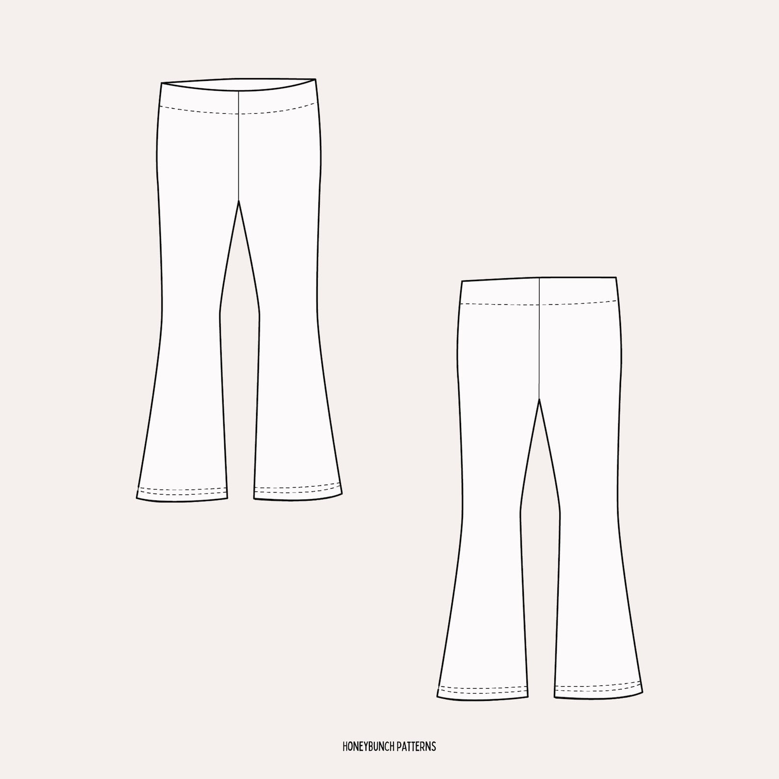 Flared Pants Pattern for Girls Flared Pants Sewing PDF Etsy