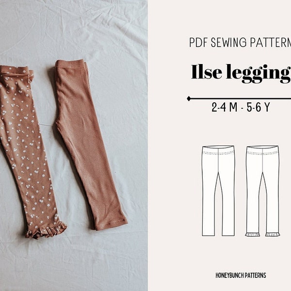 Baby legging Schnittmuster, Easy legging PDF Schnittmuster, Baby und Kinder Schnittmuster, herunterladbares Muster, Legging Schnittmuster pdf