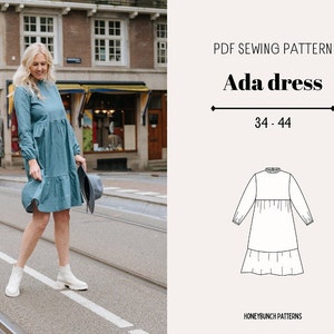 DIY Dress Sewing Pattern, Women’s Dress Patterns, dress with ruffles PDF Pattern, Sewing PDF Women, Sewing Tutorial, Women’s Patterns,