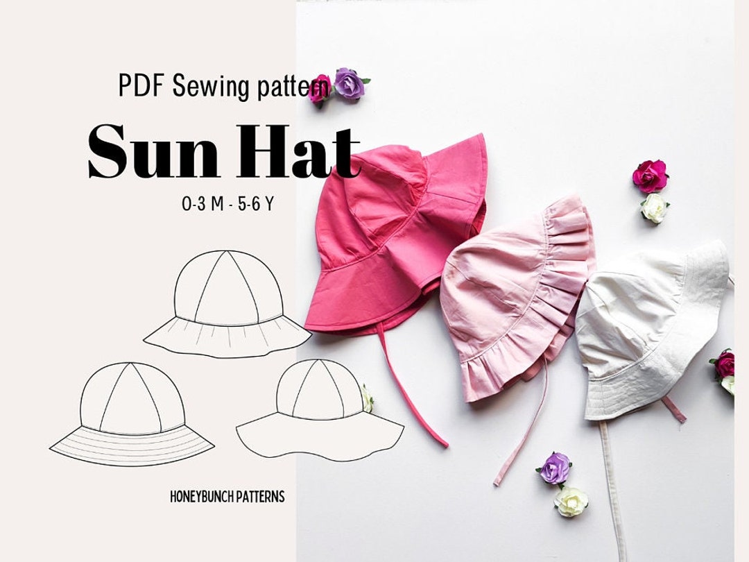 Easy Sun Hat Sewing Pattern Reversible Sun Hat Beginner Sewing Pattern ...