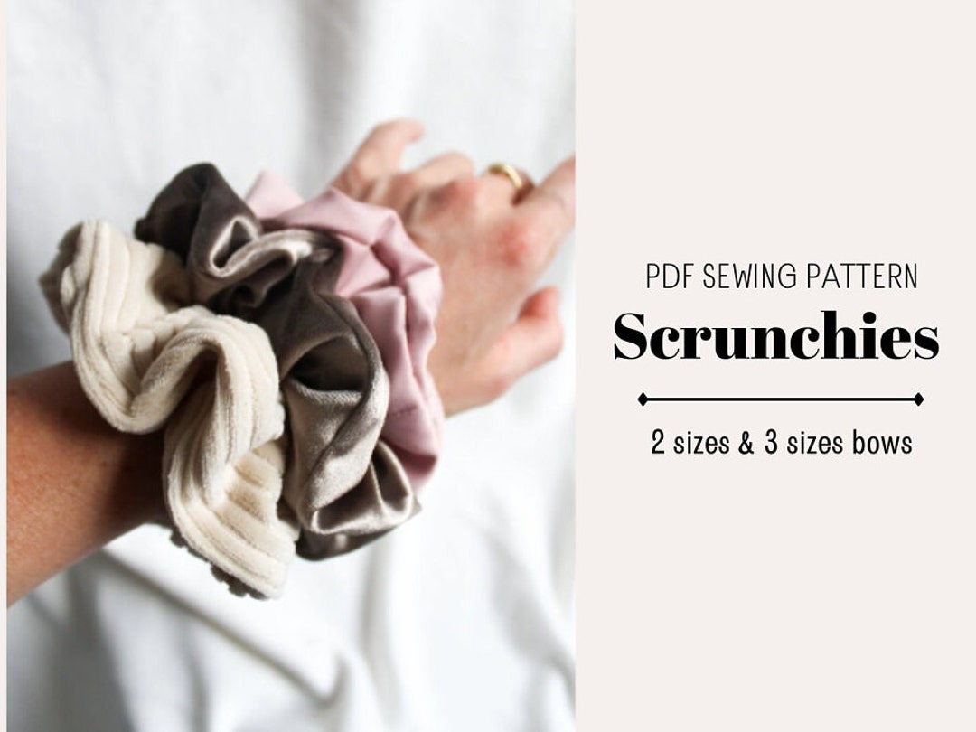 Scrunchies With Knot Bow | PDF Sewing Patterns | 2 Sizes Scrunchies + 3 ...