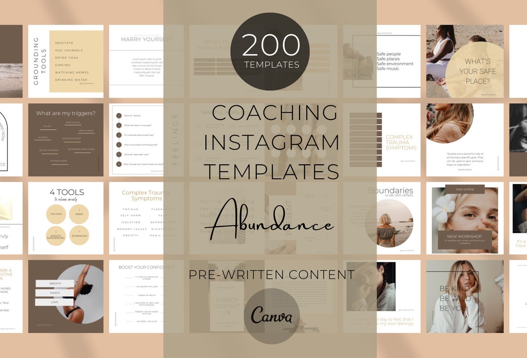 200 Editable Instagram Templates for Canva, Prewritten Instagram ...