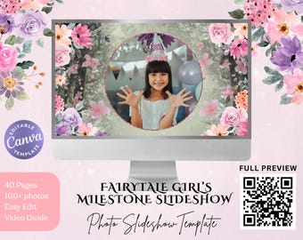Kid's Birthday Slideshow Template | Editable Canva Video |  Photo Video for Reception I  Editable Digital Keepsake