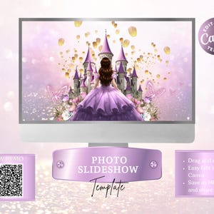 Purple Quinceanera Slideshow Template | Tangled Floating Lantern Video (Digital Keepsake)