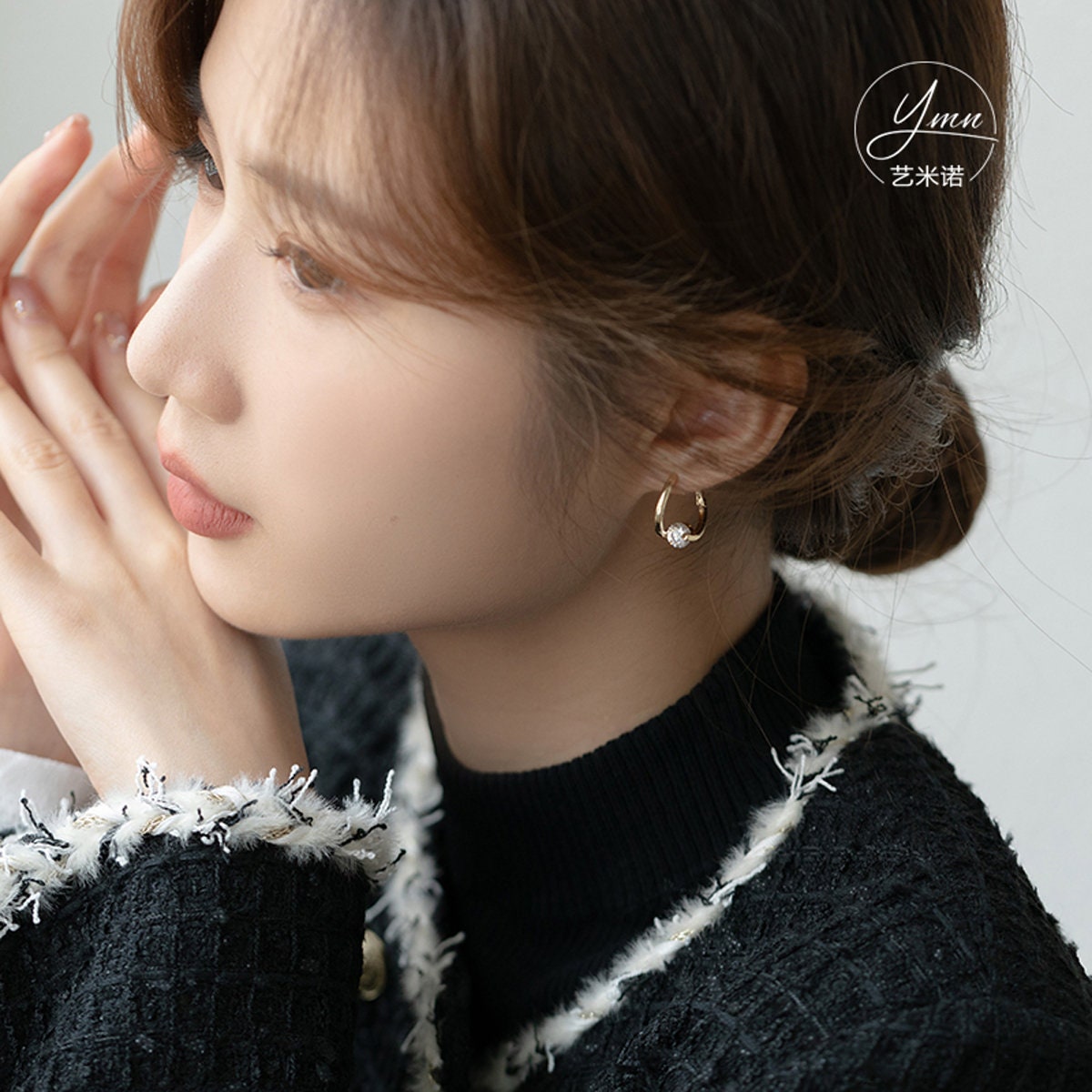 2022 new trendy autumn and winter Korean earrings net red earrings female new zircon earrings