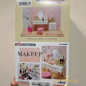 Dollhouse Miniatures Re-ment Make Up Dresser 2021 Hair Dryer, Eye shadow, Lip, Mascara, Cosmetics, Perfume, Mask, Steamer, Nail, Make up 13+