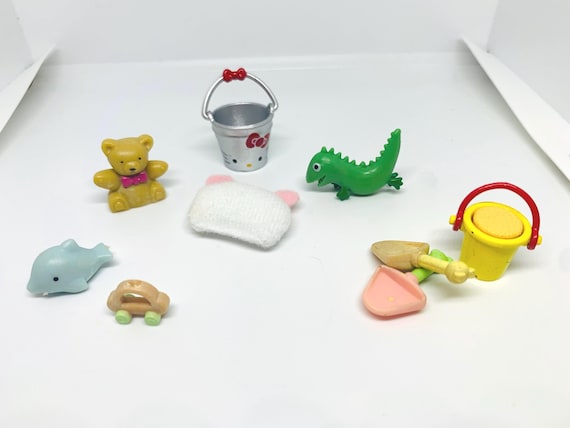 Dollhouse Miniatures Water Bucket/Dinosaur/ Pillow/ Tiny Toy/ Bear/ Car  Dolphin/ Sand Bucket 1:12 outdoor activity school
