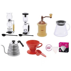 Puppenhaus Miniatur Sammlerstück Spielzeug Hario Ver. 3 Kaffee-Werkzeug-Produkt (Kaffeemühle, Filter, Brauen, Tropfkessel, Tropfenfänger, Syphon) Kelephant