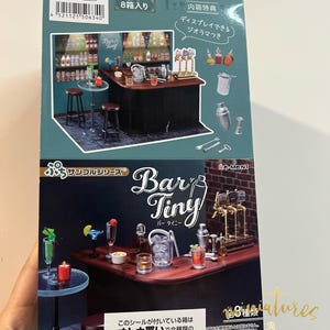 Puppenhaus-Miniaturen Re-ment 2021 Bar Tiny (Bier, Bartisch Hochstuhl, Whisky, Sake, Cocktails, Cocktails, Snack, Erdnuss, Wein, Rum, Wodka)