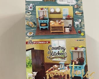 Dollhouse Miniatures Re-ment 2022 Country Kitchen Apple pie, handmade jam, baking, stove, country lifestyle, bread, handmade pasta 13+