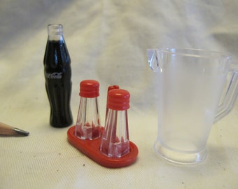 50% DISCOUNT--Dollhouse Miniature Collectable Toy Party Set Red&White Party Balloon Digital Camera, Jug, Coke, Seasoning Handbell instrument
