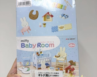 Dollhouse Miniatures Re-ment 2026 miffy Baby Room (stroller, milk bottle, play mat, high chair, instrument, bed, cot, furniture, toy, care)