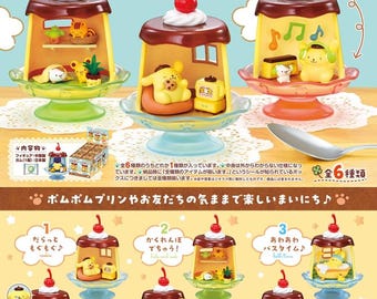 Dollhouse Miniatures Re-ment 2026 everyday pompompurin (TV, bath tub, bath, nap, window seeing, music, baking, singing)