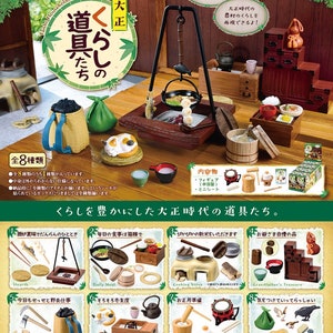 Puppenhaus Miniaturen Re-ment 2021 Taisho Household Goods Home Grillen/japanisches Essen/Ofen kochen/mochi/Neujahr feiern/grüner Tee/Arbeit