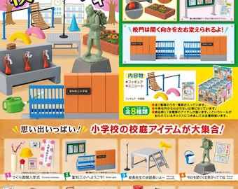 Dollhouse Miniatures Re-ment 2016 Schoolyard Memories Environment (sport outdoor activities conference primary school college) ceremony 13+