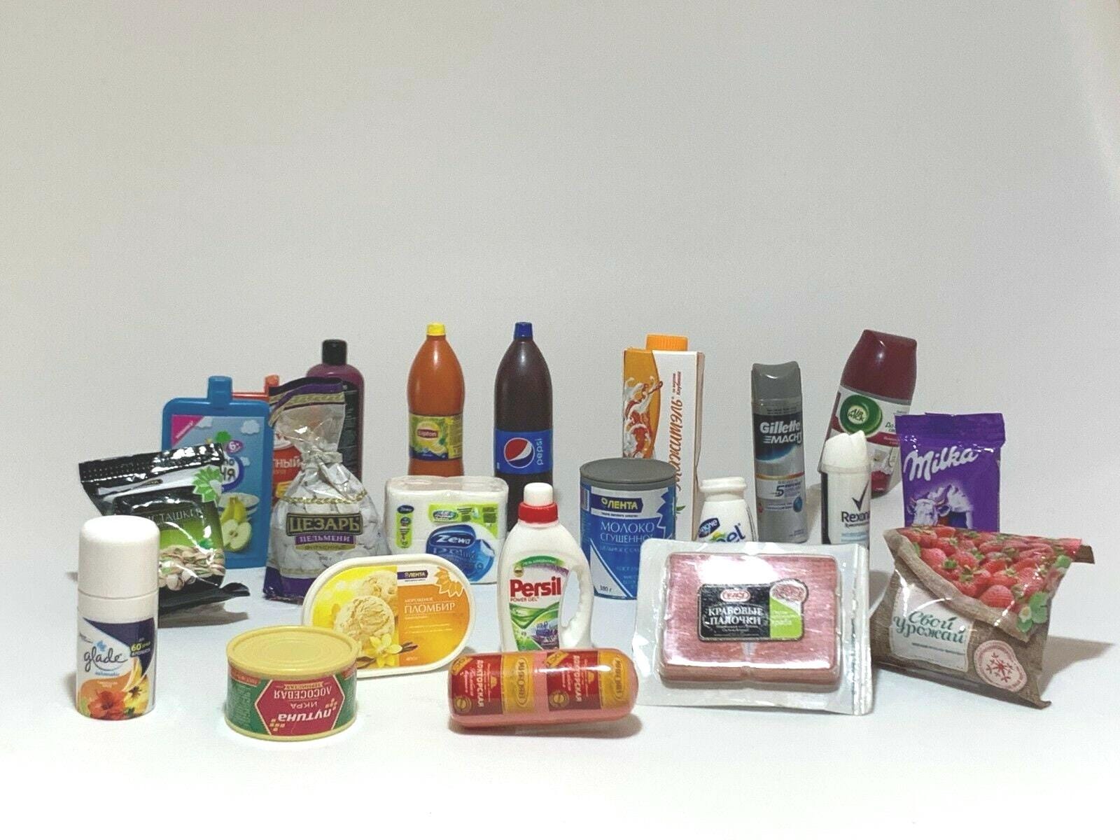 Russia Set B European Miniature Supermarket Toy [Zuru Surprise/Coles Little Shop]supermarket toy scale collection, Kids Cooking Toy Set