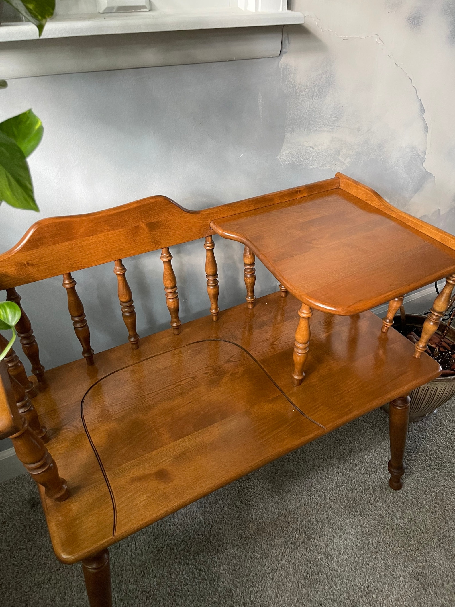 Vintage Maple Gossip/Telephone Bench Etsy