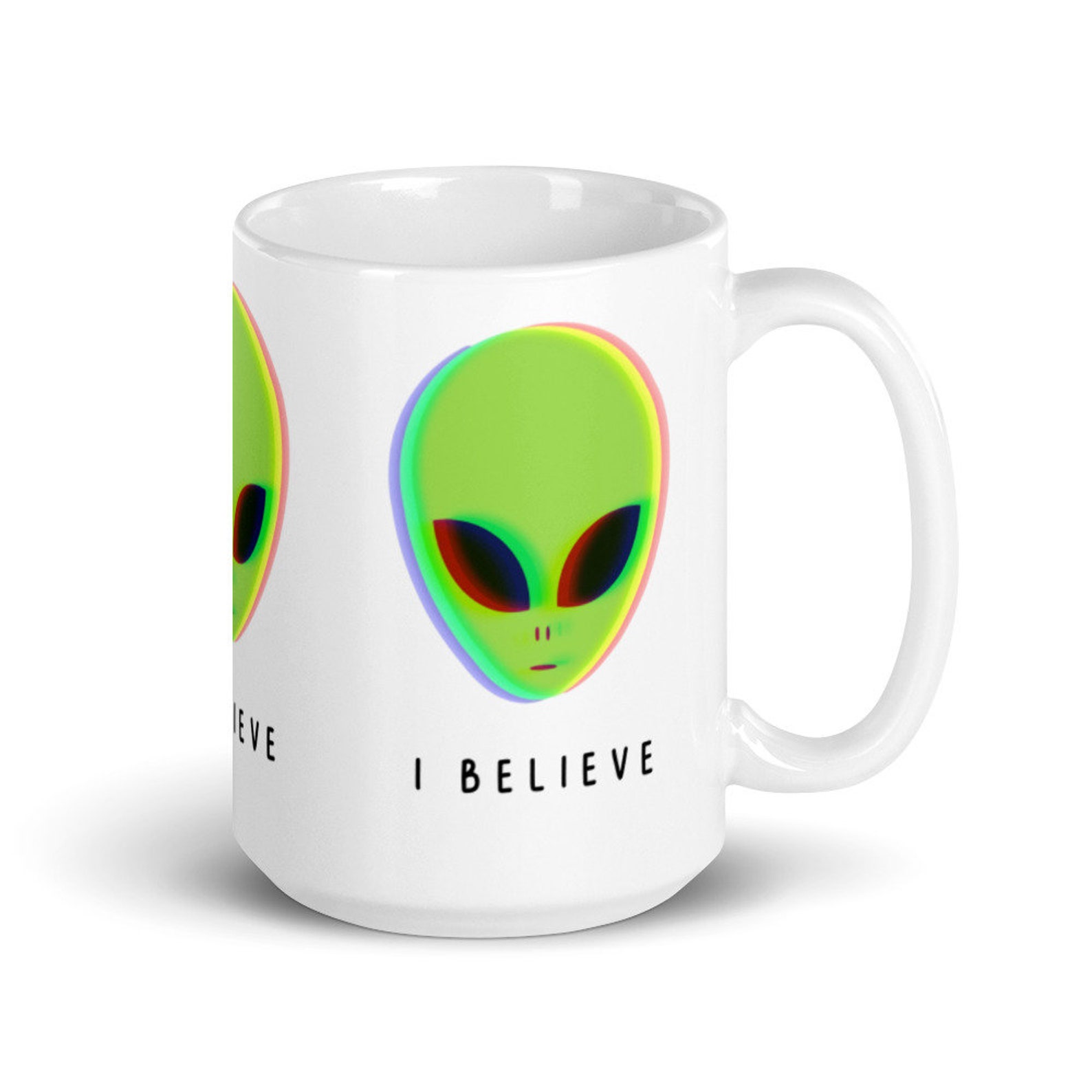 ALIEN MUG. Green Alien. Coffee Mug. I Believe. Space. ET. Etsy