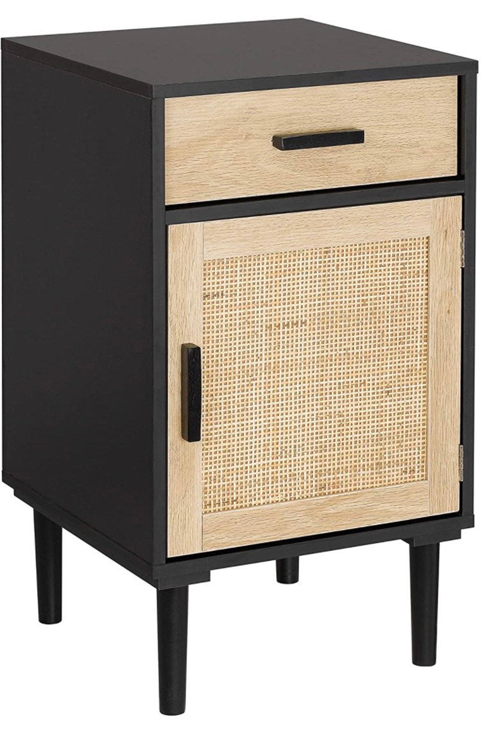 Rattan nightstand side table accent table. Black and Rattan Etsy