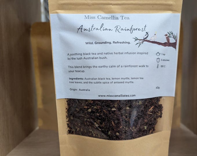Australian Rainforest Tea Blend | Australian black tea, lemon myrtle, lemon tea tree and aniseed myrtle.