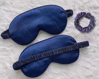 Mulberry Silk Eye Mask set for Sleeping & travel with matching Scrunchie - 22 momme