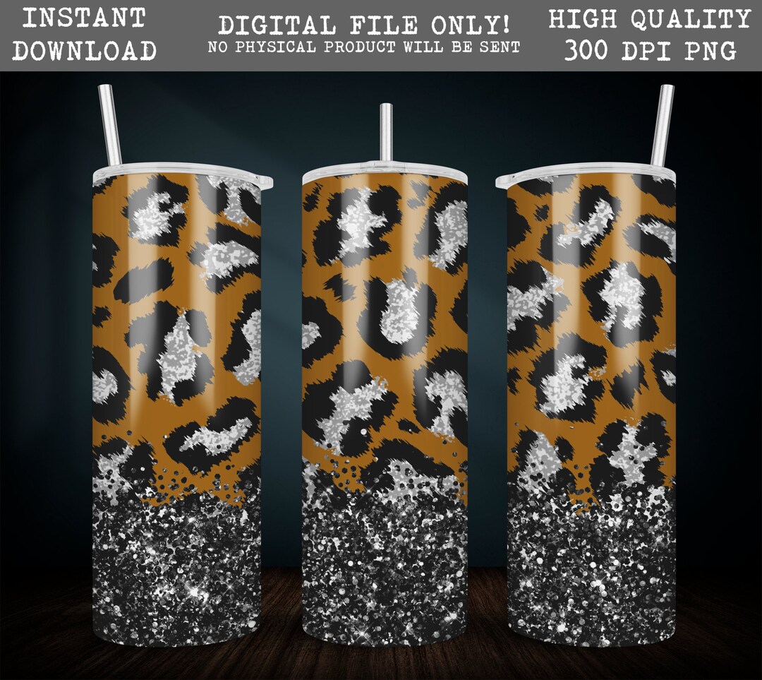 20 Oz Tumbler Design PNG Leopard Print Straight & Tapered Sublimation ...
