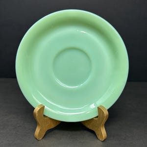 Rare Fire King Jadeite 6-Inch Saucer | Vintage Mid-Century Green Glassware | Catalog G295 | Collectible Jadeite Dish for Retro Kitchen