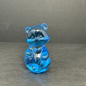 Adorable Fenton Baby Bear Figurine in Rare Ice Blue Topaz Glass – Vintage 2.75-Inch #5251-L9 Undecorated Design – Made Exclusively in 2000