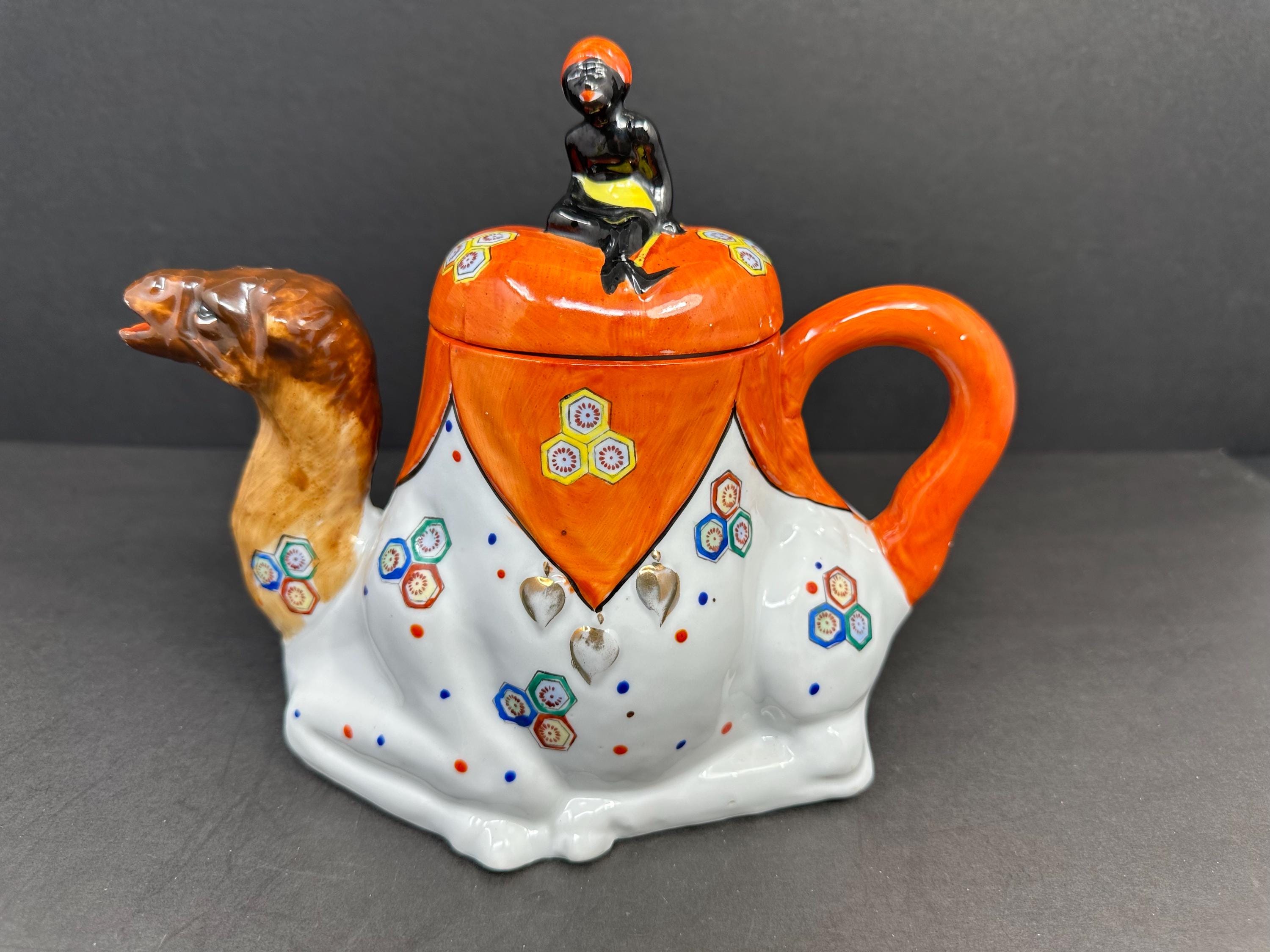 Vintage Goldcastle Camel Teapot With African Figure Lid – Hand