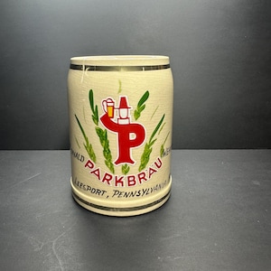 Rare Vintage Parkbrau Beer Stein - 1959 Leesport, Pennsylvania 0.52L Collectible