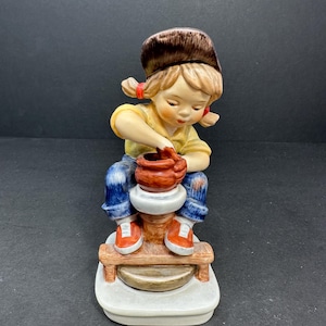 Vintage Goebel “Today’s Children” Figurine | Girl at Pottery Wheel | 1978 West Germany Collectible | Porcelain Art Figurine for Collectors