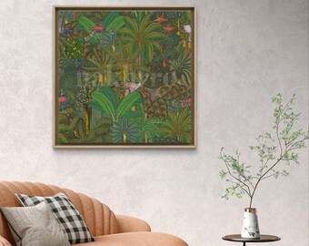 Nidhivan Vrindavan Pichwai Art Print – Archival Indian Forest Wall Art with Birds & Trees | Museum-Grade Krishna Print | Nakhrro Home