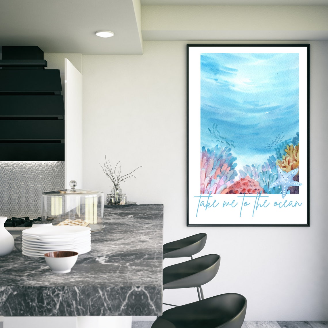 Ocean Wall Art Printable Caribbean Decor Beach Art Coastal | Etsy