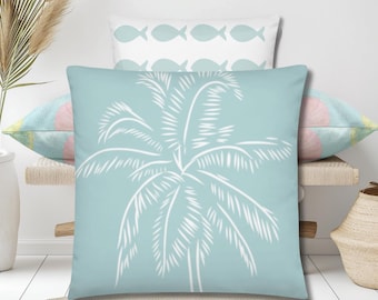 Coastal Waving Palm Tree, Floor Pillow, 40 x 40 In, pillow insert included, Free Shipping
