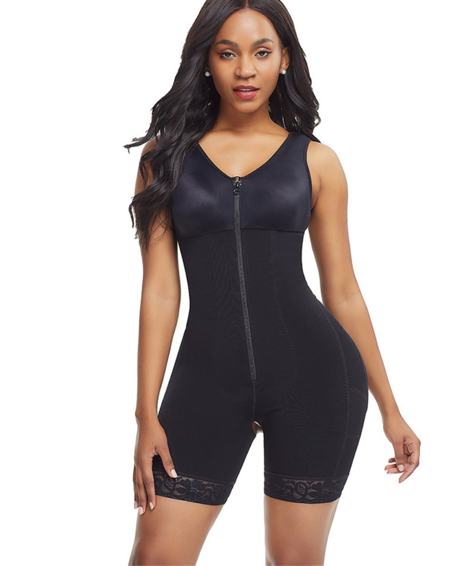 OLGA Full Body Compression Body Shaper Lace Trim Etsy