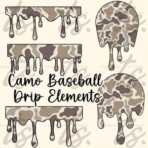 Camo Baseball Drip PNG, Baseball Drip Elements, Ice Cream Drip Baseball Png, Camo Ice Cream Drip Png, Camouflage Baseball Field