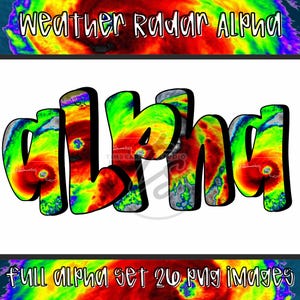 Extremwetterradar Alphabet Set, Tornadoradar, Hurrikanradar, Trendy Weather Design, Oklahoma Wetterradar, Arkansas, Storm Chaser