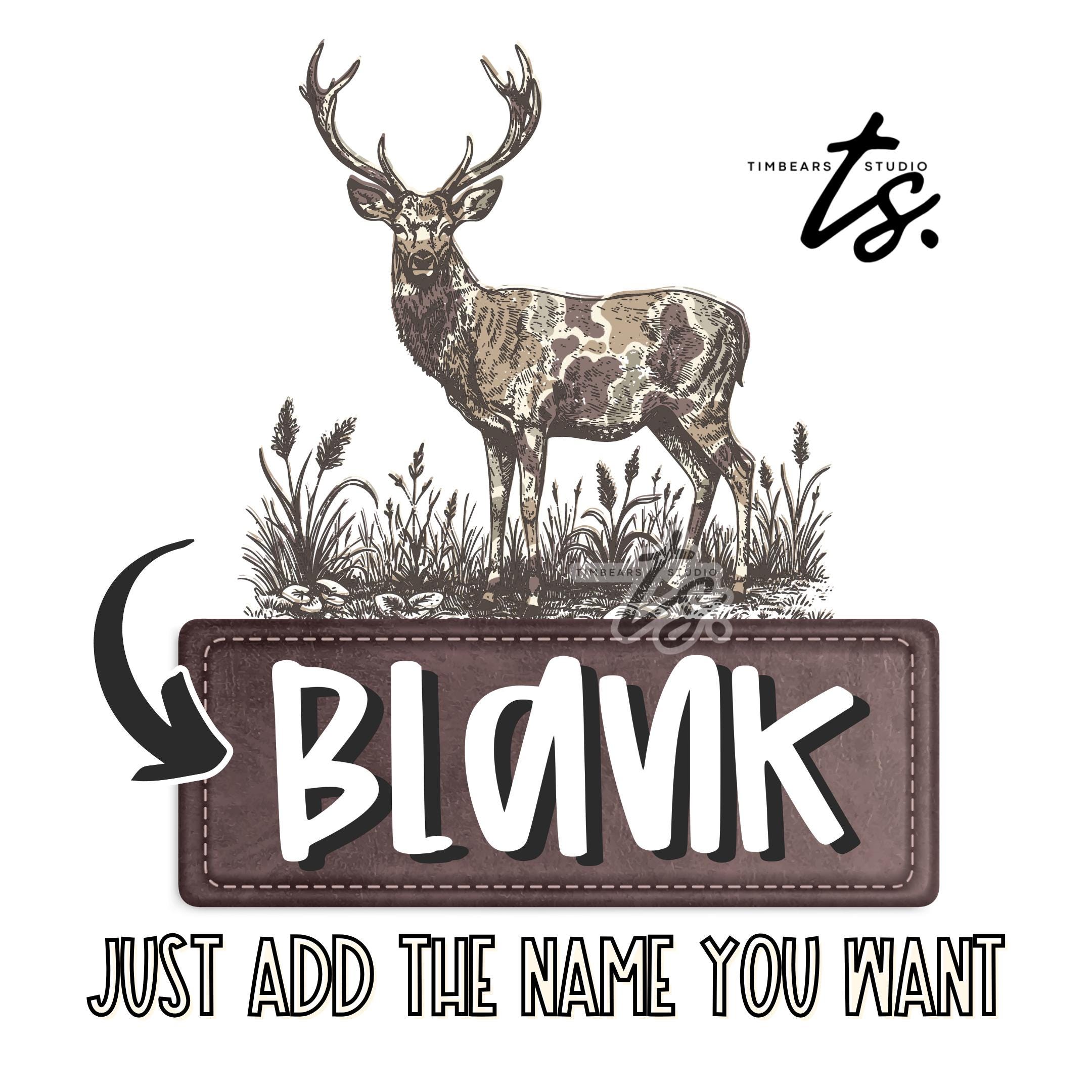Hunting Name Patch PNG, Sublimation Blank Name Patch, Camo Deer Name Patch, Camo Patch png, Kids Name Shirt png, Kids Monogram Design