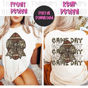 Camo Football Game Day PNG, Camouflage Football, Gridiron Png, Camo Football Png, Football Silhouette, Football Mom png, Football Design