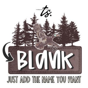 Duck Hunting Name Patch PNG, Sublimation Blank Name Patch, Camo Duck Name Patch, Forrest png, Kids Name Shirt png, Kids Monogram Design