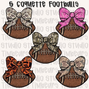 Camo Coquette Football Bundle PNG, Camouflage Football, Game Day, Gridiron, Camo Football, Preppy Football, Football Mom, Football Design